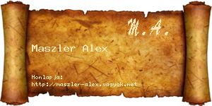 Maszler Alex névjegykártya