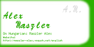 alex maszler business card